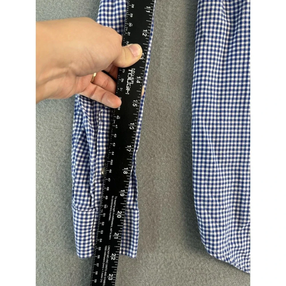 Ralph Lauren Shirt Boys L 14-16 Blue Gingham Long Sleeve Button Down Cotton